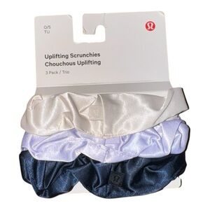 Lululemon Satin Uplifting Scrunchie 3 Light Ivory Lavender Frost True Navy NWT